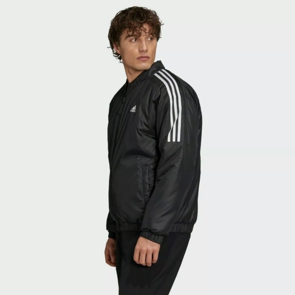 Adidas Men's Outdoor Essentials Al Aire Libre Insulated Black Bomber Jacket - Picture 4 of 9